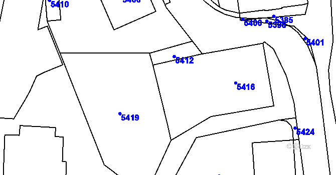 Parcela st. 636/5 v KÚ Horní Libina, Katastrální mapa