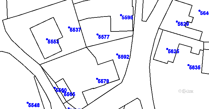 Parcela st. 666/1 v KÚ Horní Libina, Katastrální mapa