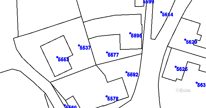 Parcela st. 666/2 v KÚ Horní Libina, Katastrální mapa