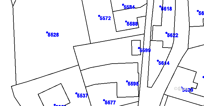 Parcela st. 666/5 v KÚ Horní Libina, Katastrální mapa