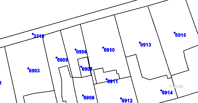 Parcela st. 876/6 v KÚ Horní Libina, Katastrální mapa