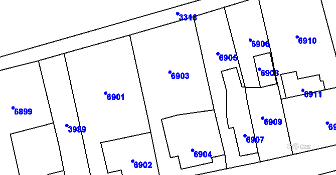 Parcela st. 876/9 v KÚ Horní Libina, Katastrální mapa