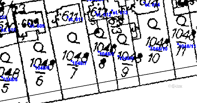 Parcela st. 1048/8 v KÚ Horní Libina, Katastrální mapa