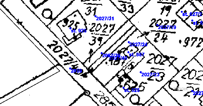 Parcela st. 2027/39 v KÚ Horní Libina, Katastrální mapa
