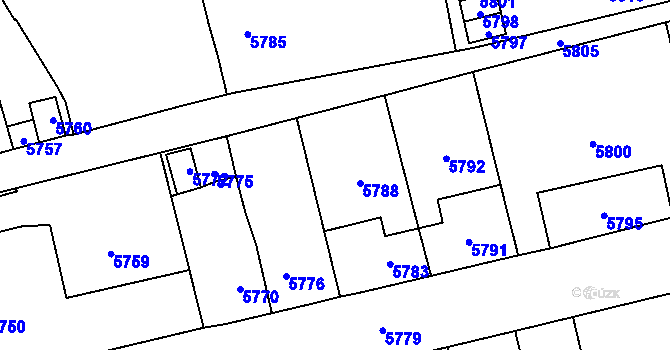 Parcela st. 2310/5 v KÚ Horní Libina, Katastrální mapa