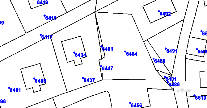 Parcela st. 736/3 v KÚ Horní Libina, Katastrální mapa