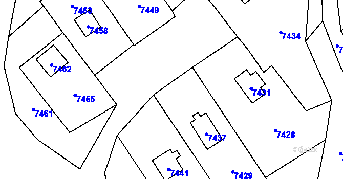 Parcela st. 1988/14 v KÚ Horní Libina, Katastrální mapa
