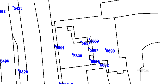 Parcela st. 45/17 v KÚ Horní Libina, Katastrální mapa