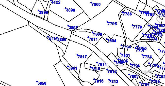Parcela st. 2813/1 v KÚ Horní Libina, Katastrální mapa