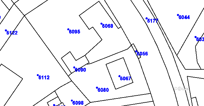 Parcela st. 590/3 v KÚ Horní Libina, Katastrální mapa