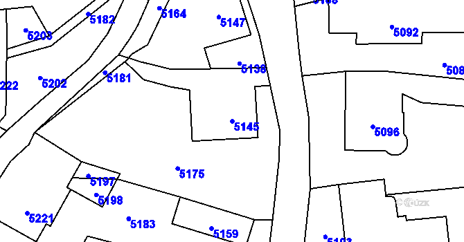 Parcela st. 5145 v KÚ Horní Libina, Katastrální mapa