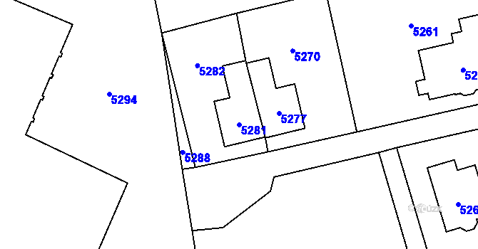 Parcela st. 5281 v KÚ Horní Libina, Katastrální mapa