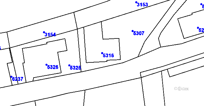 Parcela st. 5316 v KÚ Horní Libina, Katastrální mapa