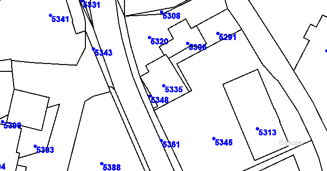 Parcela st. 5335 v KÚ Horní Libina, Katastrální mapa