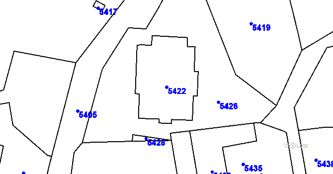 Parcela st. 5422 v KÚ Horní Libina, Katastrální mapa