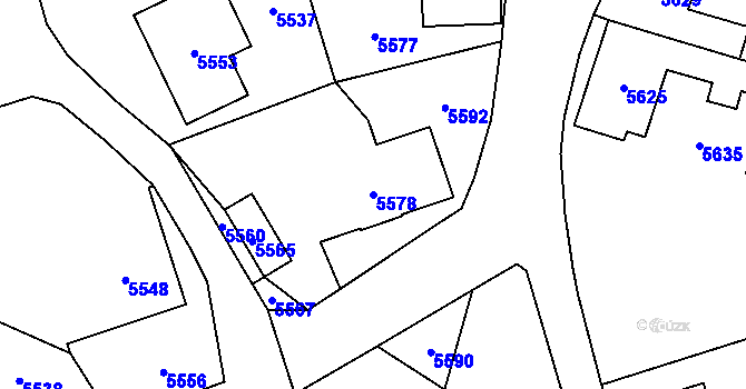 Parcela st. 5578 v KÚ Horní Libina, Katastrální mapa