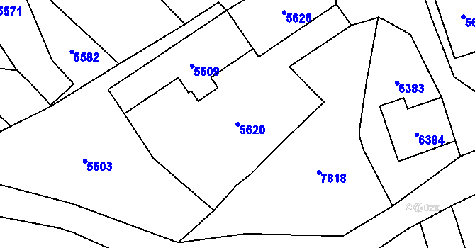 Parcela st. 5620 v KÚ Horní Libina, Katastrální mapa