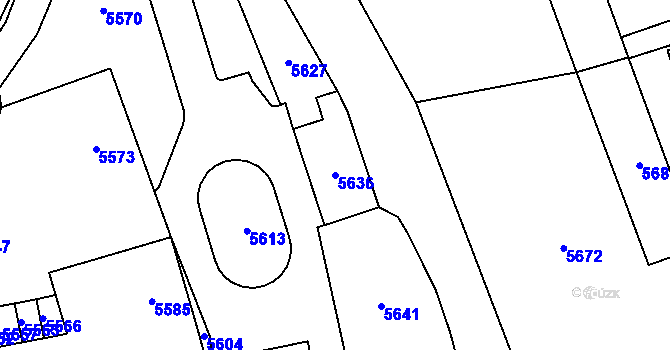 Parcela st. 5636 v KÚ Horní Libina, Katastrální mapa