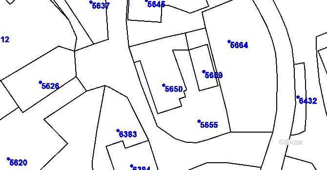Parcela st. 5650 v KÚ Horní Libina, Katastrální mapa