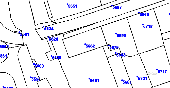 Parcela st. 5662 v KÚ Horní Libina, Katastrální mapa