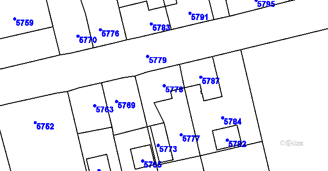 Parcela st. 5778 v KÚ Horní Libina, Katastrální mapa