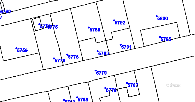 Parcela st. 5783 v KÚ Horní Libina, Katastrální mapa