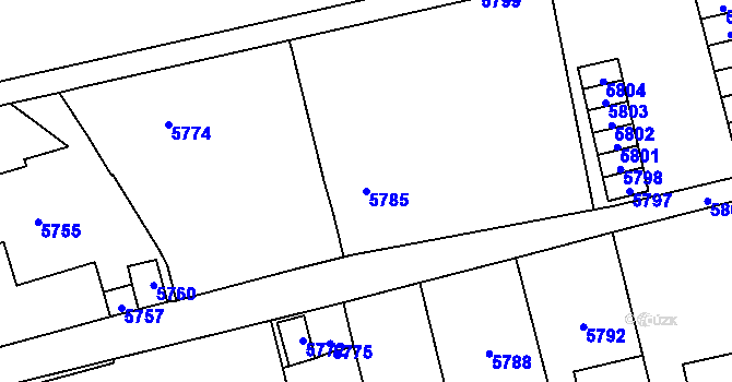 Parcela st. 5785 v KÚ Horní Libina, Katastrální mapa