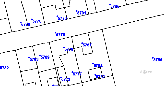 Parcela st. 5787 v KÚ Horní Libina, Katastrální mapa