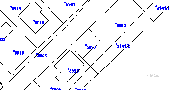 Parcela st. 5893 v KÚ Horní Libina, Katastrální mapa