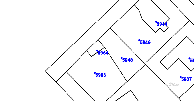 Parcela st. 5954 v KÚ Horní Libina, Katastrální mapa