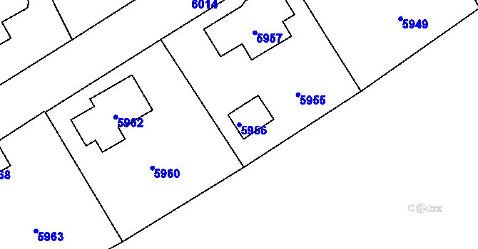 Parcela st. 5956 v KÚ Horní Libina, Katastrální mapa
