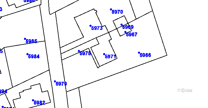 Parcela st. 5971 v KÚ Horní Libina, Katastrální mapa