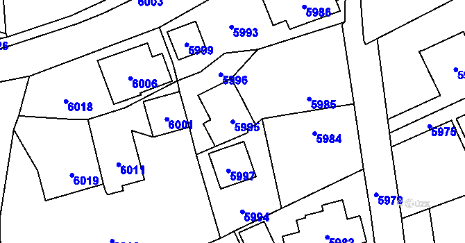 Parcela st. 5995 v KÚ Horní Libina, Katastrální mapa