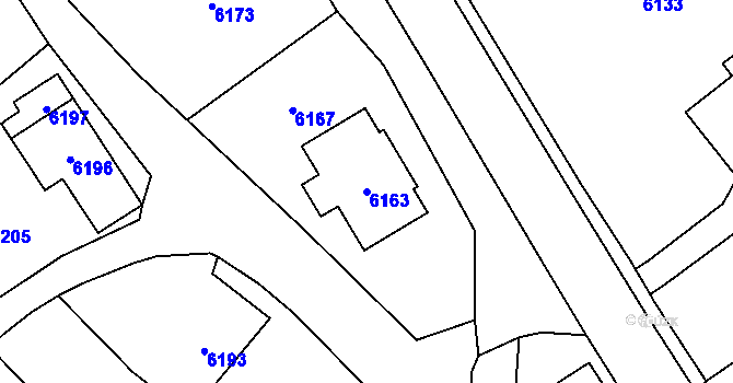 Parcela st. 6163 v KÚ Horní Libina, Katastrální mapa