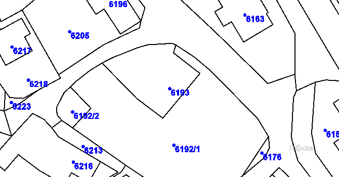 Parcela st. 6193 v KÚ Horní Libina, Katastrální mapa