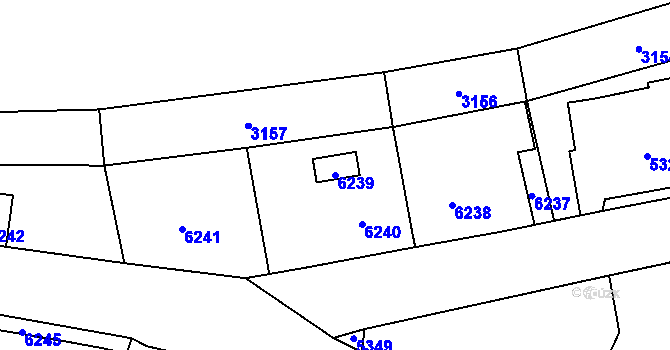 Parcela st. 6239 v KÚ Horní Libina, Katastrální mapa