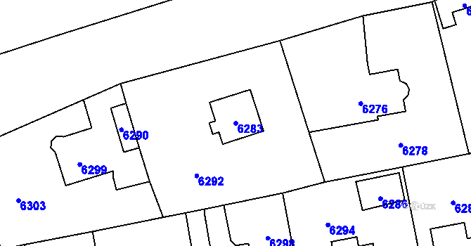 Parcela st. 6283 v KÚ Horní Libina, Katastrální mapa
