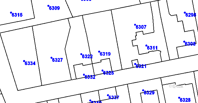 Parcela st. 6319 v KÚ Horní Libina, Katastrální mapa