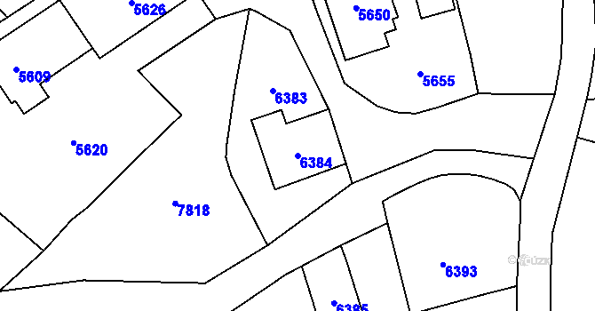 Parcela st. 6384 v KÚ Horní Libina, Katastrální mapa