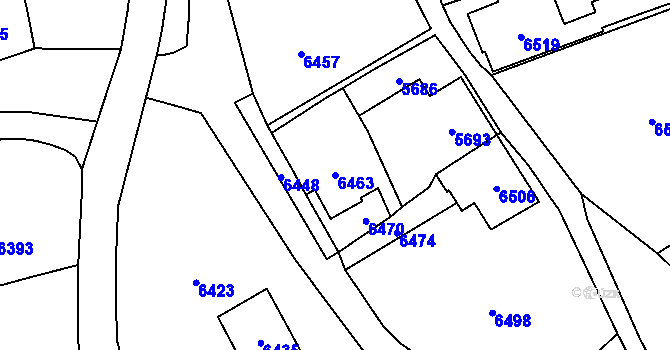 Parcela st. 6463 v KÚ Horní Libina, Katastrální mapa