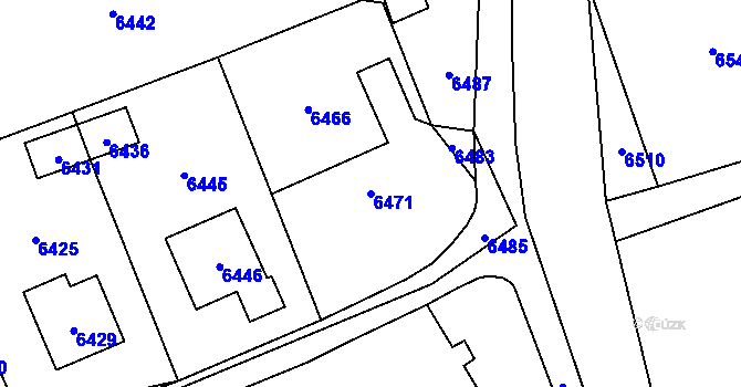 Parcela st. 6471 v KÚ Horní Libina, Katastrální mapa