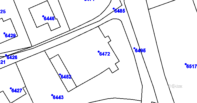 Parcela st. 6472 v KÚ Horní Libina, Katastrální mapa