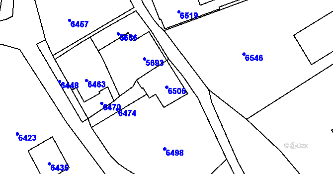 Parcela st. 6506 v KÚ Horní Libina, Katastrální mapa