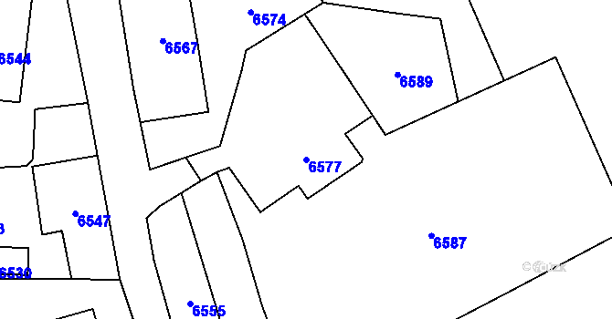 Parcela st. 6577 v KÚ Horní Libina, Katastrální mapa
