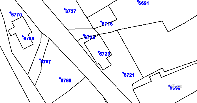 Parcela st. 6723 v KÚ Horní Libina, Katastrální mapa