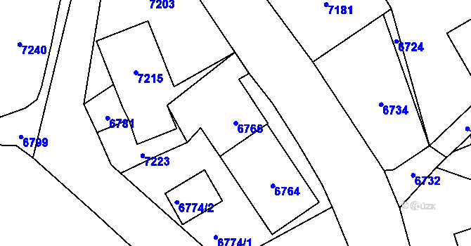 Parcela st. 6766 v KÚ Horní Libina, Katastrální mapa