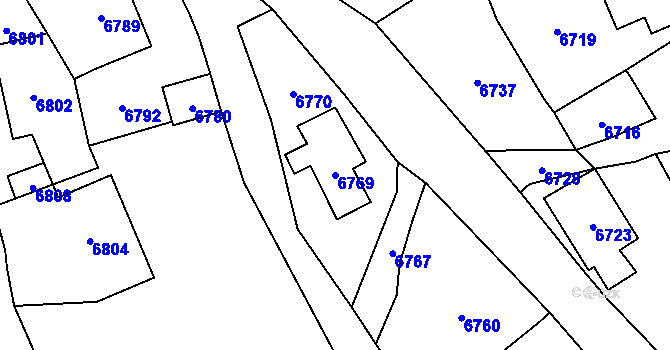 Parcela st. 6769 v KÚ Horní Libina, Katastrální mapa