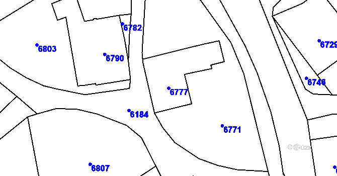 Parcela st. 6777 v KÚ Horní Libina, Katastrální mapa