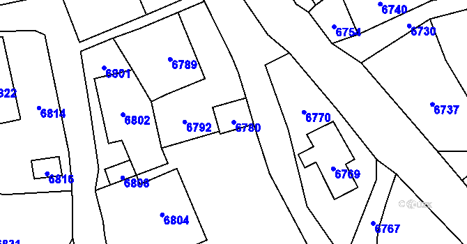 Parcela st. 6780 v KÚ Horní Libina, Katastrální mapa