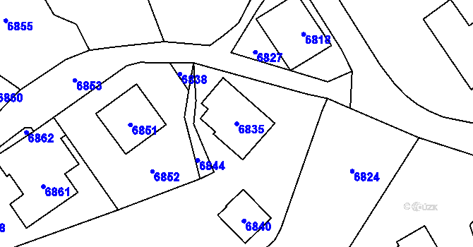 Parcela st. 6835 v KÚ Horní Libina, Katastrální mapa